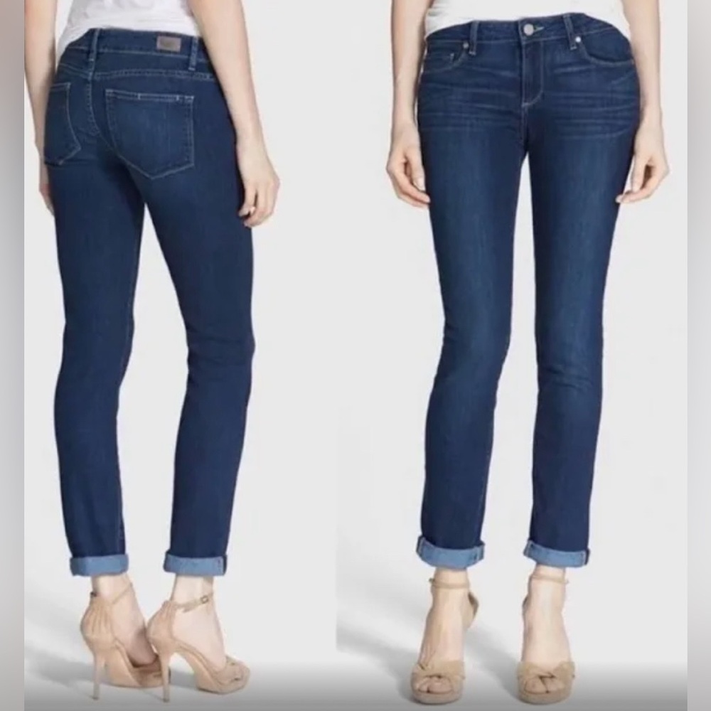 PAIGE Jimmy Jimmy Skinny Low Rise Denim Jeans Weston Dark Wash Size 26 32x30